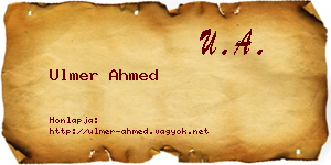 Ulmer Ahmed névjegykártya